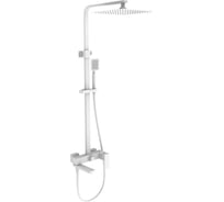 Душевая система ViEiR квадрат, нержавеющая сталь, белый, верхний душ, штанга и лейка для душевой зоны V363563-F