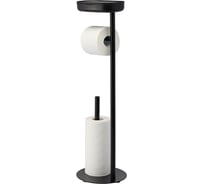 Держатель для туалетной бумаги Bergenson Bjorn с полочкой Slim, черный BB0000944