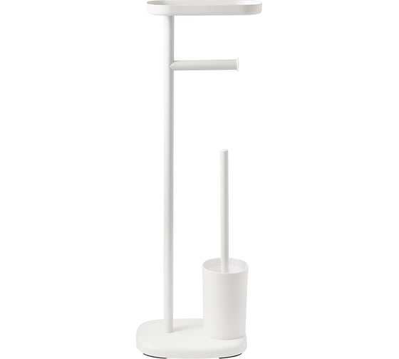 Держатель для туалетной бумаги Bergenson Bjorn Slim с полочкой и ершиком, белый BB0001008 1