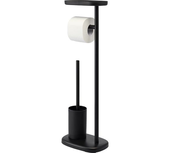 Держатель для туалетной бумаги Bergenson Bjorn Slim с полочкой и ершиком, черный BB0000945 1