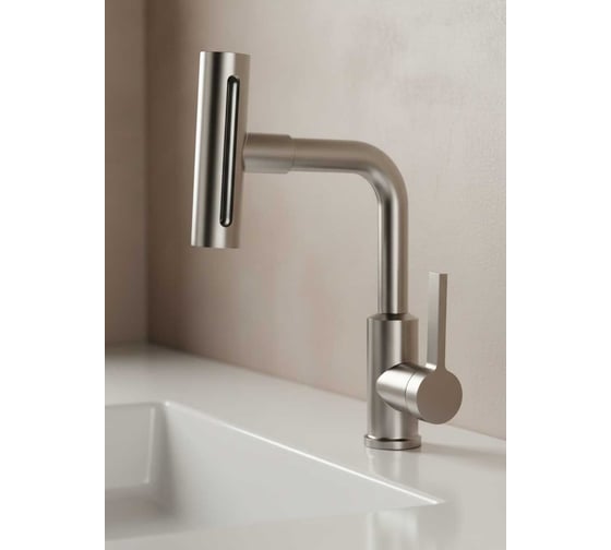 Смеситель для кухни ARGOTECH HARD Г-обр. излив, Ø35 нерж. сталь, чёрный 44866 1