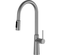 Смеситель для кухни с вытяжной лейкой ARGOTECH STICK 3 ф-ии (кнопка), диаметр 35 нерж. сталь, хром 44874