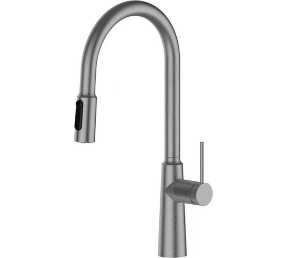 Смеситель для кухни с вытяжной лейкой ARGOTECH STICK 3 ф-ии (кнопка), диаметр 35 нерж. сталь, хром 44874 1