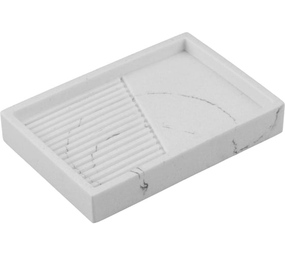 Мыльница PERFECTO LINEA ELEMENT MARBLE, белая, ЦЗ-1192515960 1
