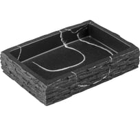 Мыльница PERFECTO LINEA STONEWAVE, черная, ЦЗ-4586637312