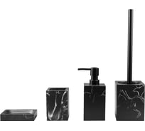 Набор аксессуаров для ванной комнаты PERFECTO LINEA 4 предмета, MARBLE, черный, ЦЗ-0064577296
