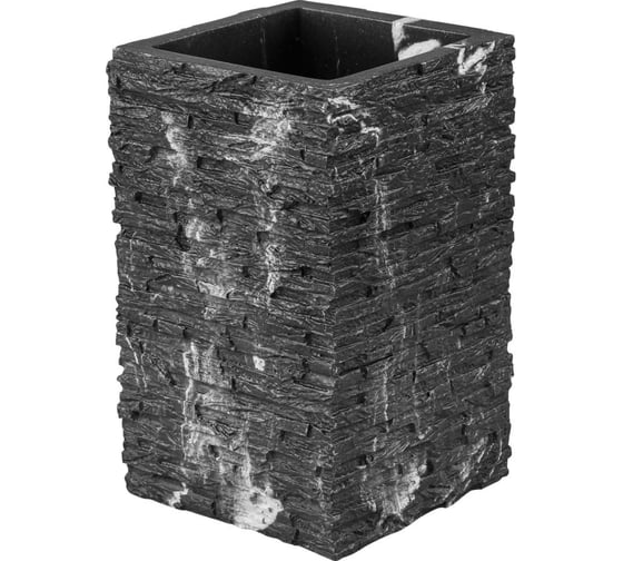 Стакан для зубных щеток PERFECTO LINEA STONEWAVE черный ЦЗ-3589246650 1
