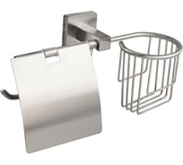 Держатель освежителя воздуха и туалетной бумаги с экраном GFmark из нержавеющей стали, с квадратным основанием, цвет сатин 87244