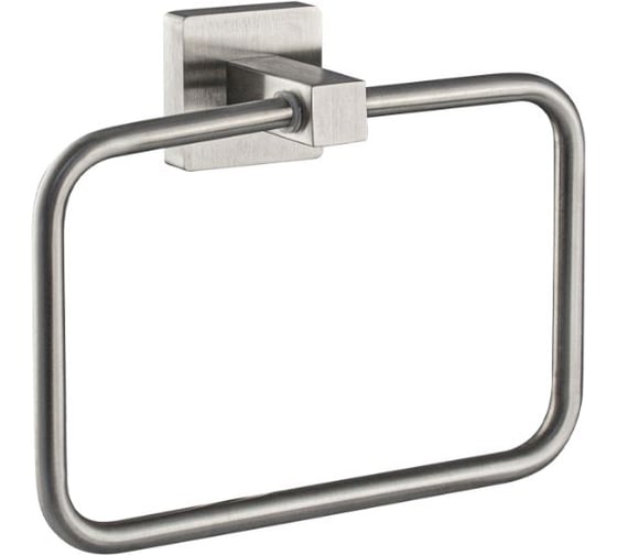 Держатель полотенца кольцо GFmark из нержавеющей стали, с квадратным основание, цвет сатин 87147 1