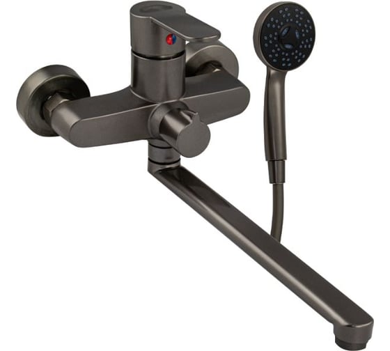 Смеситель для ванны BRIMIX длинный излив, шаровый, из высокопрочного АБС пластика, цвет графит 5569 1