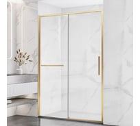 Душевая дверь VINCEA Slim Soft, 1500, брашированное золото, стекло прозрачное, VDS-1SS150CLG