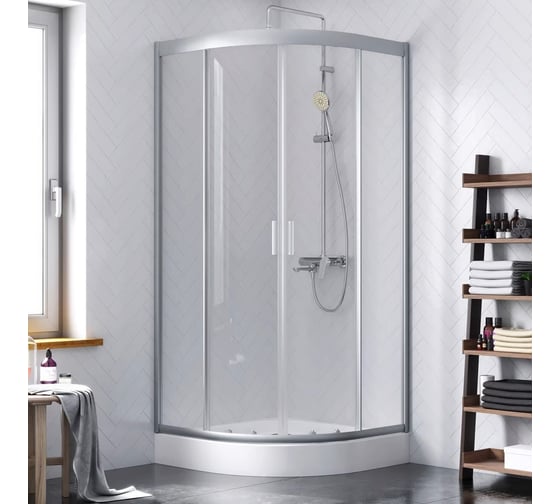 Душевой уголок Damixa Skyline Round 90x90x190, профиль матовый хром, стекло прозрачное DX35WG-301-090MT