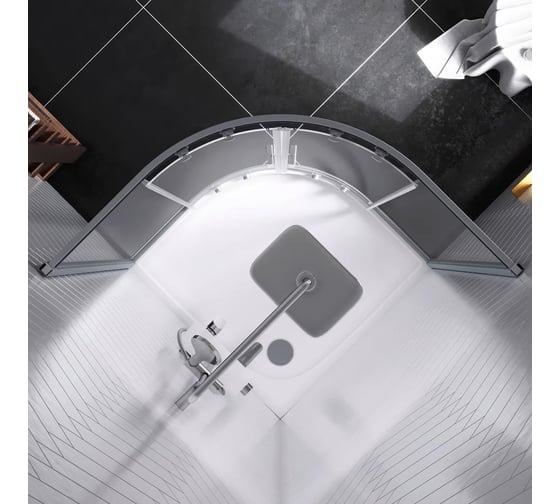 Душевой уголок Damixa Skyline Round 90x90x190, профиль матовый хром, стекло прозрачное DX35WG-301-090MT
