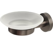 Мыльница стеклянная с держателем Zenfort 22585, серый 102097