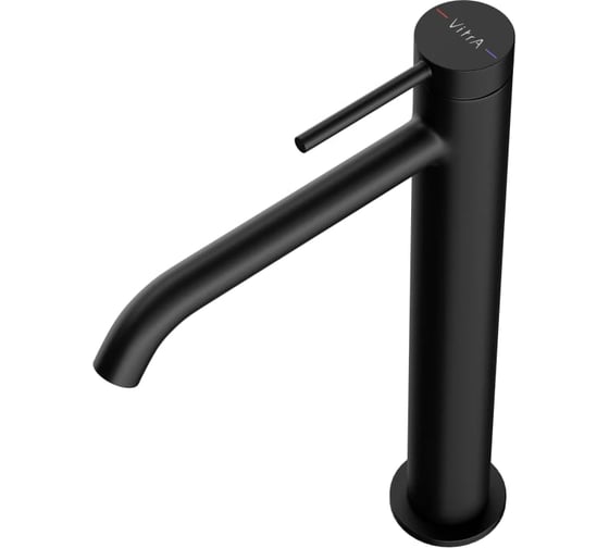 Смеситель Vitra для раковины-чаши Minimax Round однорычажный матовый черный латунь A4353436EXP