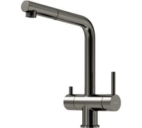 Смеситель для кухни Sancos Spin с поворотным и вытяжным изливом, c краном для фильтрованной воды, цвет вороненая сталь, арт. SC4015GG