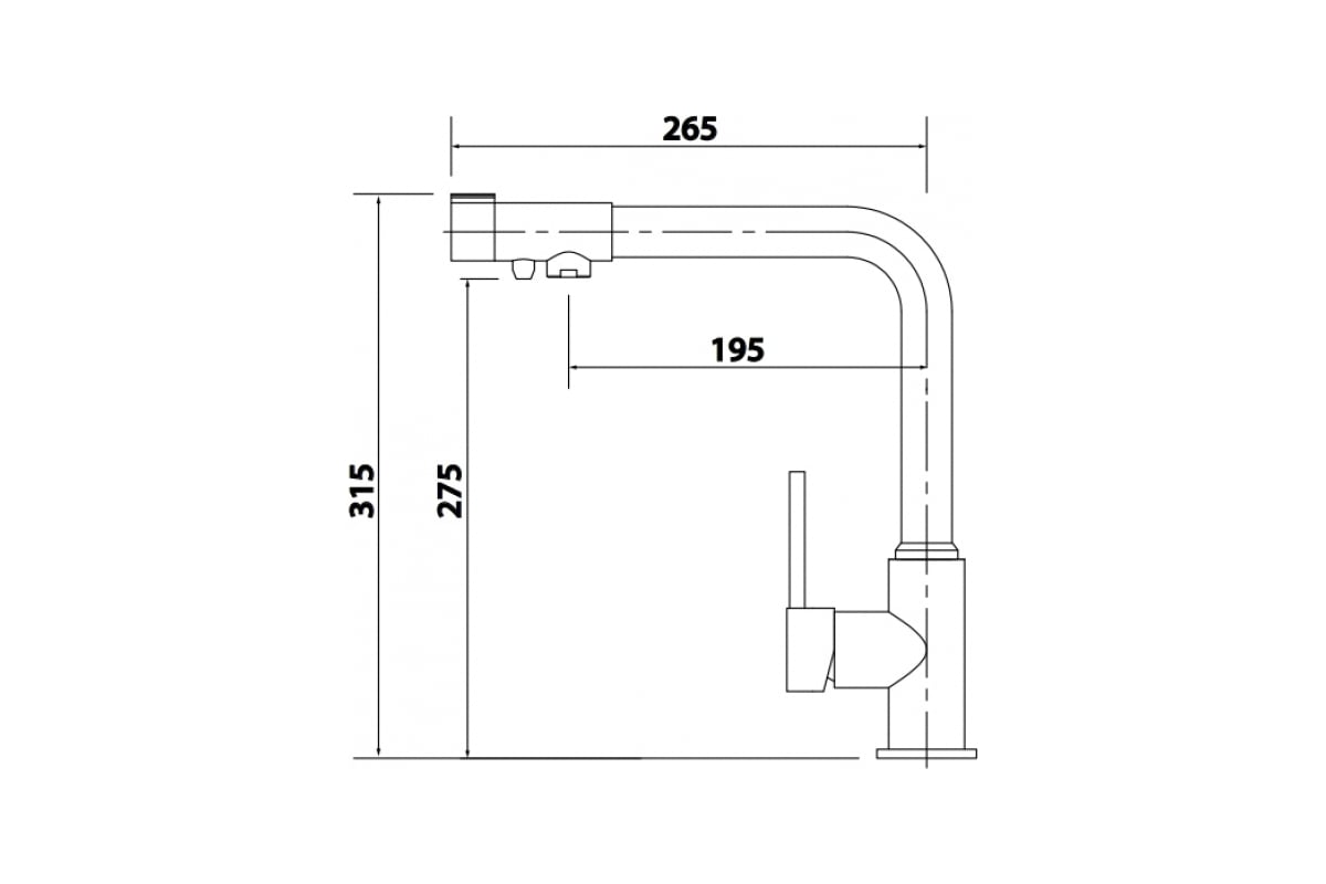 Смеситель KAISER Teka кухня O35, однорукий, боковой под фильтр черный ...