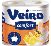 Туалетная бумага МУЛЬТИДОМ Linia Veiro Comfort 2х-слойная, 4 шт уп, белая с24 Comfort