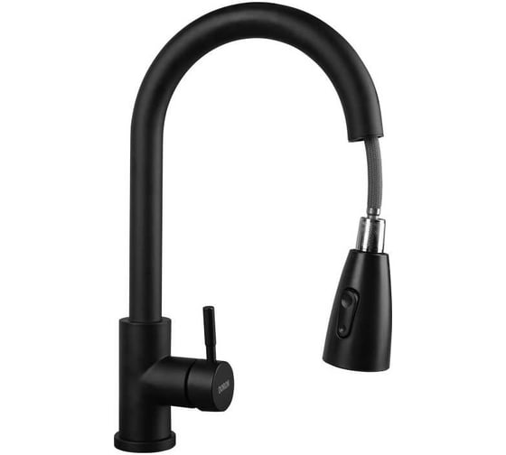 Смеситель для кухни Doron DC 21157B-N, шаровый, чёрный, высокий выдвижной гибкий излив, под гайку 025139 1