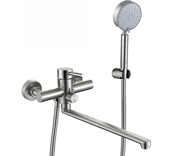 Смеситель для ванны Антей шаровый, L-30 см, с переключателем душа, Руда, нержавеющая сталь 227010-ANT 1