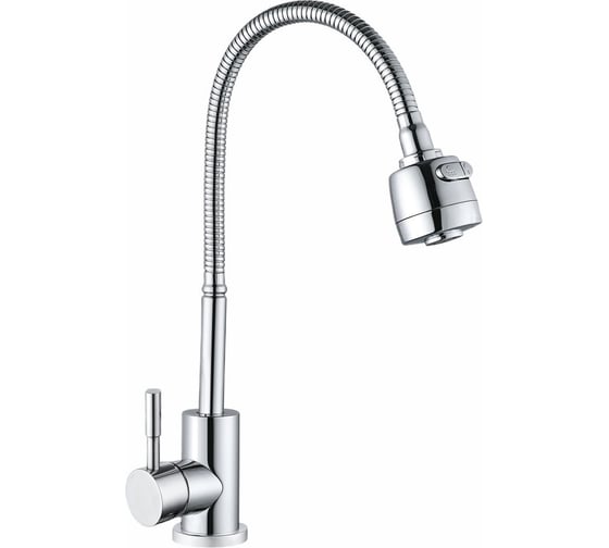 Смеситель для кухни Антей шаровый с гибким изливом, Парма, нержавеющая сталь, хром 587125-ANT 1