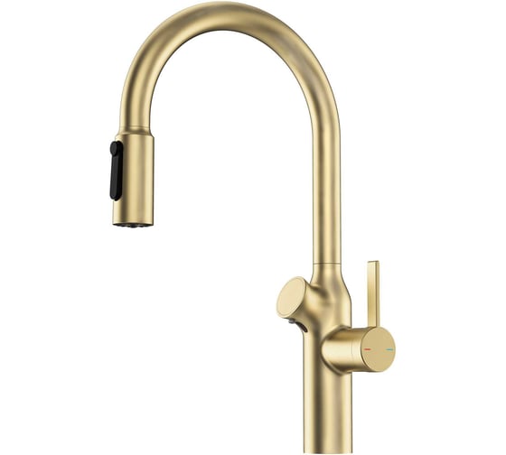 Смеситель кухонный с дозатором Oulin OL - 8018 Matt Gold