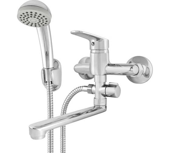 Смеситель однорычажный для ванны KLIP 1207, L-излив 200 мм, керамический картридж 35 мм, с аксессуарами, латунь тов-228242 1