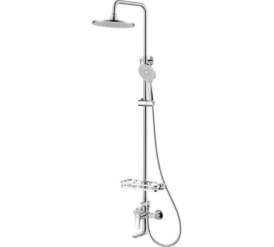 Смеситель для ванны LEMARK VERBA с верхней душевой лейкой Тропический дождь, 3-функциональной лейкой и поворотным изливом LM11462C 1