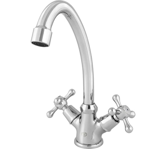 Смеситель двуручный для кухни KLIP КЛИП 1405-03 С-излив, крестообр. маховик, латунь тов-228245