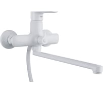 Смеситель белый для ванны с душем TSARSBERG длинный излив тип ГОСТ См-ВУОРНШлА TSB-25W-02