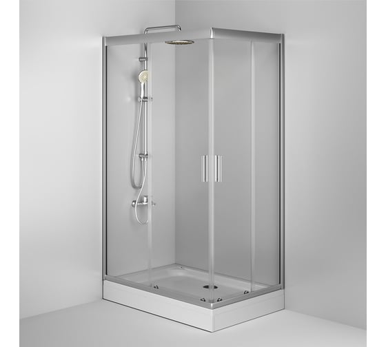 Душевое ограждение AM.PM Gem Twin Slide 120x80, профиль матовый хром, стекло прозрачное W90G-404-120280-MT