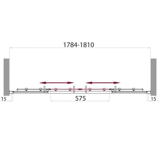 Душевая дверь BelBagno UNO-195-BF-2-180-C-Cr