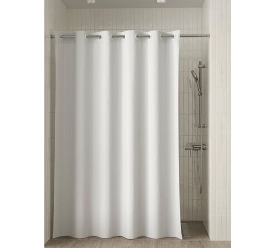 Штора для ванной IDDIS 200х180 см, Полиэстер, белый DL04P18i11IT 1