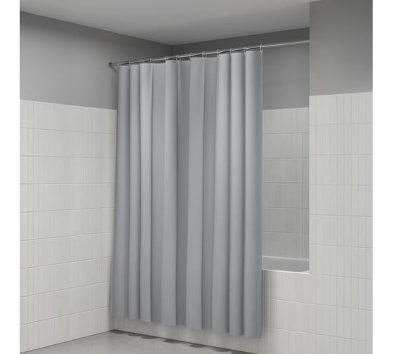 Штора для ванной IDDIS 200x180 см, PE, серый P10PE18i11 1