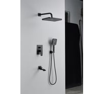 Душевая система скрытого монтажа ALOUTE монтируемая в стену, черная, выполнена из эко-алюминия A1100H