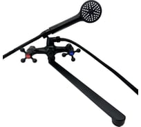 Смеситель для ванны ALOUTE черный, двухручковый кранбукса 90 градусов, излив 35 см A6183H