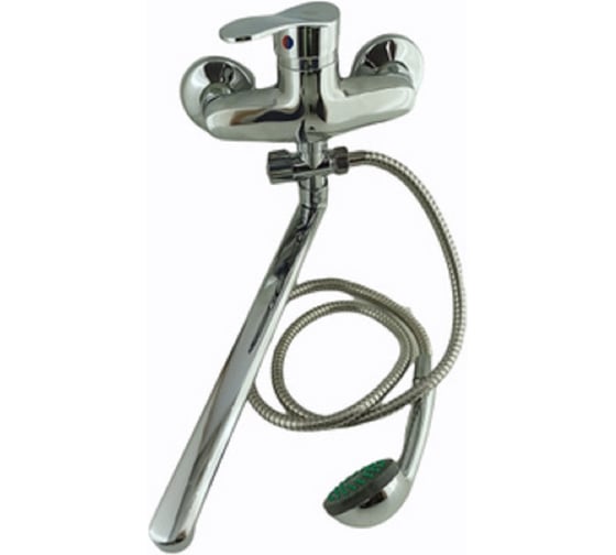 Смеситель для ванны GRIALE однорычажный, поворотный плоский излив, 35 см, переключатель (дивертор) с керамическими пластинами, керамический картридж с двойным уплотнением DK-7718-6 1