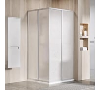 Душевая дверь раздвижная Ravak Supernova 90, профиль сатин 195, витраж полистирол Pearl (SRV2-S), для комплекта необходимо: SRV2-S + SRV2-S 14V70UO211