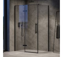 Душевая неподвижная стенка Ravak Cool 100, черный профиль 195, витраж прозрачное стекло Transparent (COPS) X9VVA0300Z1