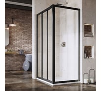 Душевая неподвижная стенка Ravak Supernova 90, черный профиль 198, витраж прозрачное стекло Transparent (APSS) 940703R2Z1