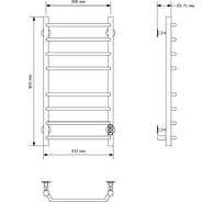 Полотенцесушитель MIXLINE MIRA 80×40 таймер, 282 Вт, 8 перекладин электрический ХРОМ 558386