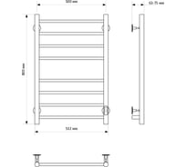 Полотенцесушитель MIXLINE VEGA 80×50 таймер, 318 Вт, 8 перекладин электрический ХРОМ 558392