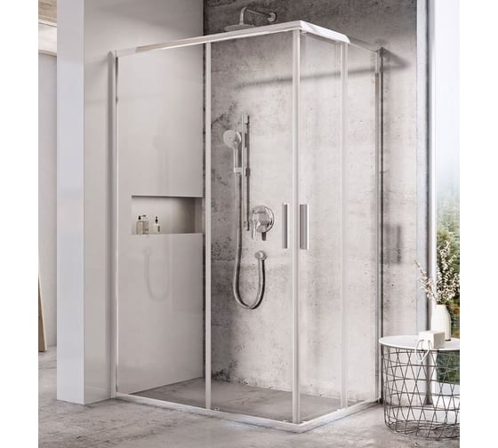 Душевая дверь раздвижная Ravak Blix Slim 90, профиль блестящий алюминий 195, витраж прозрачное стекло Transparent (BLSRV2K), для комплекта необходимо: BLSRV2K + BLSRV2K X1XM70C00Z1 1