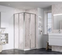 Душевая дверь раздвижная Ravak Supernova 100, профиль сатин 195, витраж прозрачное стекло Transparent (SRV2-S), для комплекта необходимо: SRV2-S + SRV2-S 14VA0UO2Z1