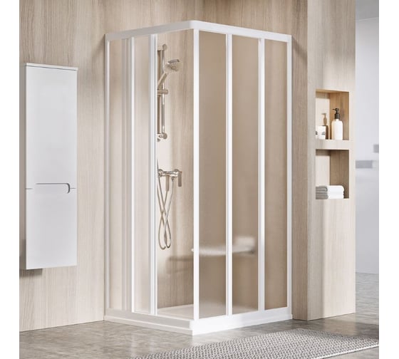 Душевая дверь раздвижная Ravak Supernova 75, белый профиль 198, витраж стекло Grape (ASRV3), для комплекта необходимо: ASRV3 + ASRV3 15V301R2ZG 1