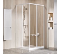 Душевая дверь раздвижная Ravak Supernova 100, белый профиль 195, витраж прозрачное стекло Transparent (SRV2-S), для комплекта необходимо: SRV2-S + SRV2-S 14VA01O2Z1