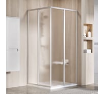 Душевая дверь раздвижная Ravak Supernova 80, профиль сатин 195, витраж стекло Grape (SRV2-S), для комплекта необходимо: SRV2-S + SRV2-S 14V40UO2ZG