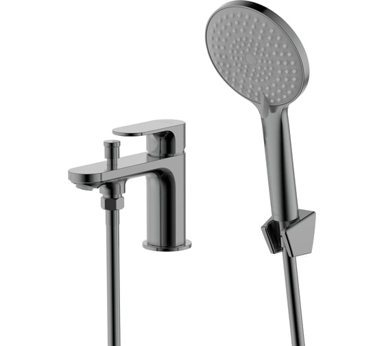 Смеситель врезной на борт ванны Aquatek AQ1944BGM АЛЬФА на 1 отв., оружейная сталь 00000147245 1