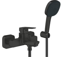 Смеситель для ванны Grohe Cubeo с душевым гарнитуром, матовый чёрный 1018142430