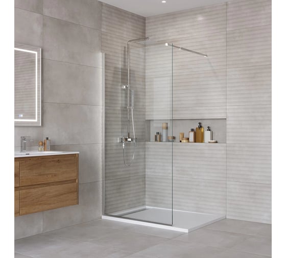 Душевая перегородка BelBagno KRAFT-L-1-100-C-Cr 1